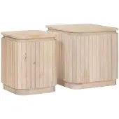 vidaXL Ensemble de Tables de Chevet Artisanales 2 pcs Blanc