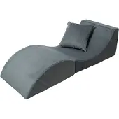 Velinda Chaise Longue 3 En 1 Multi-Usage Gris