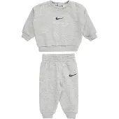 Nike Kids Essential Fleece Crew Long Sleeve Set Gris 9 Months Enfants