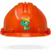Tams Casque pour enfants - Fermeture rotative Orange Dinosaure
