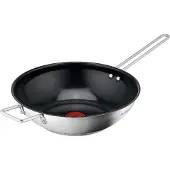 Tefal Nordica Ceramic Wokpan Ø28 CM - Keramisch - PFAS-vrij - Inductie (H8711955), Poêle + casserole, Noir, Argent