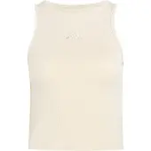 Adidas Kit Small Logo Rib Sleeveless Top Beige M Femme