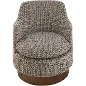 Signature - Fauteuil pivotant en tweed marron SINCLAIR