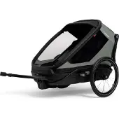 Hamax Siege Velo Enfant Arriere Double Vert/noir - Transport De Deux Enfants -
