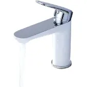 OEM Mitigeur monocommande blanc chromé pour lavabo