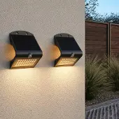 HOFTRONIC™ - Applique murale solaire 4W 3000K IP65 Noir détecteur de mouvement