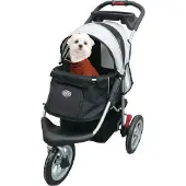 OEM Poussette pliable pour chiens et chats, noir et argent