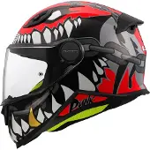 LS2 FF812 Kid Punk casque pour enfants, gris/rouge, Y/M (49/50)