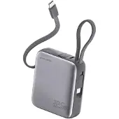 4smarts Batterie externe Pocket Dual Cord 10 000 mAh 22,5 W, gris espace