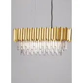 Lyora Suspension Magnolia Or allongé et cristal