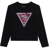 GUESS T-Shirt 'MIDI' rose foncé / noir / argent / blanc