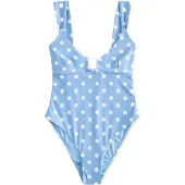 Next Maillot de bain bleu ciel / blanc