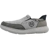 Bugatti - Chaussons pour hommes en cuir, couleur gris, style décontracté