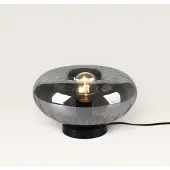 LUSENZ - Lampe de table 25W verre fumé métal argent et noir IP20