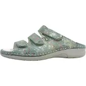 Waldlaufer Chaussons d'intérieur pour femmes Gunna, semelle intérieure verte, style décontracté