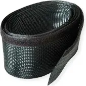 Roline Tuyau en tissu PVC pour regroupement de câbles, avec bande velcro, noir, 2,5 m
