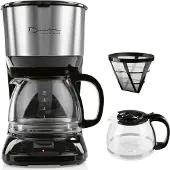 MAXXMEE Cafetière filtre BARISTA avec verseuse en verre | Affichage numérique & fonction minuterie | Machine à café filtre avec stop-goutte | 900W | 1,25 litres | Pour 10 tasses de café