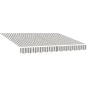 vidaXL Tissu de remplacement pour store, gris clair et blanc, 3,5 x 2,5 m, polyester