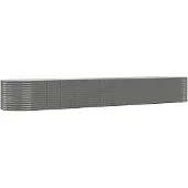 Syfax Lit surélevé de jardin Gris 554x100x68cm Acier enduit de poudre