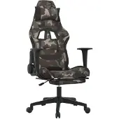 Syfax Chaise de jeu de massage repose-pied Noir et camouflage Tissu