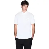 Armani Exchange pour homme. XM002231AF10366U0009 Polo en coton blanc (L), Casuel, Manche courte