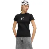 Karl lagerfeld Jeans B2w17064 Short Sleeve T-shirt Noir XL Femme