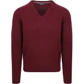 Steppin' Out Pull Col V Laine d'Agneau Bordeaux