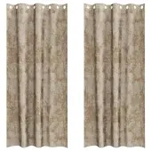 vidaXL Rideaux en velours avec tringles 2 pièces Champagne 225 x 140 cm Velours