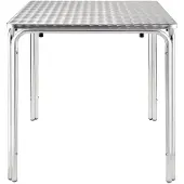 Bolero Table bistro carrée en acier inoxydable avec 4 pieds en aluminium, 700 x 700 x 720 mm