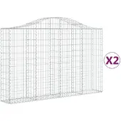 vidaXL Gabions avec arc surélevé 2 pcs. 200x30x120/140cm Fer galvanisé
