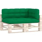 vidaXL Coussin pour palette 3 pcs. vert tissu