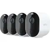 Arlo Pro VMC4470P, ensemble de 4 caméras IP, caméra IP de sécurité, pour extérieur, filaire et sans fil, portée de 7,5 mètres, compatible Amazon Alexa et Google Assistant, avec fonction automatique