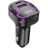 XO , émetteur FM de voiture Bluetooth avec USB + chargeur USB-C, noir