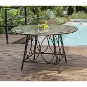 Dcb Garden Table Jardin Ushuaia Marron Table Ronde Aluminium Marron Et Textilène - - Decochine