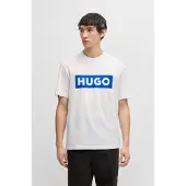 HUGO T-Shirt 'Nico' bleu / blanc