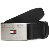 Tommy Hilfiger Ceinture 'Flag Plaque' noir / argent