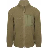 KnowledgeCotton Apparel - Polaire zippée chaude et confortable - Loose Fit Zip Fleece Burned Olive pour Homme - Taille XL - Kaki