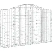 vidaXL Gabion avec arc surélevé 200x30x120/140 cm Fer galvanisé