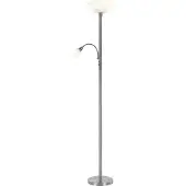 Globo Lampe de pied Blade Verre blanc chromé