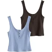 Next Haut bleu-gris / brun foncé