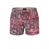 KOROSHI Shorts de bain framboise / noir