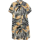 s.Oliver Robe-chemise ocre / noir / blanc