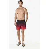 KOROSHI Shorts de bain rouge / noir