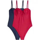 The Set Maillot de bain marine / rouge