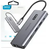 Choetech Hub multifonctionnel avec écran 12W1 Usb-C vers 1Xusb-C/4Xusb-A/2Xhdmi/1Xvga/1Xaux/Lecteur de carte mémoire Gris (Hub-M26)