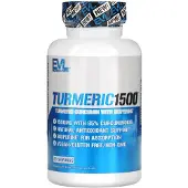 EVLution Nutrition , Curcuma1500, Curcumine de Curcuma avec Biopérine, 90 Gélules Végétales