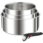 Tefal Poêles Et Casseroles À Poignée Amovible Inox Ingenio Preference Batterie De Casseroles (16/18/20 Cm + Poignée) - L898s444