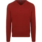 Steppin' Out Pull-over Col V Laine Mérino Rouge
