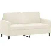 vidaXL Ensemble de canapés 3 pièces avec coussins Crème Velours