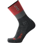 UYN Chaussettes de sport gris / gris foncé / rouge pastel / noir
